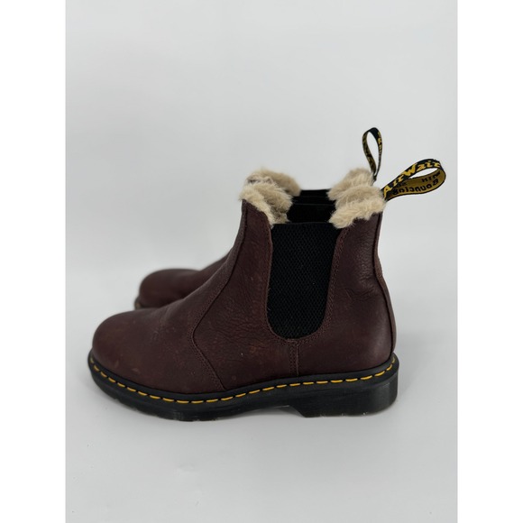 Dr Martens 2976 Faux Fur Lined Chelsea Boots Leather M 9 W 10 - Picture 3 of 12